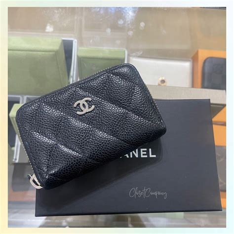 chanel zip card holder review|real Chanel card holder.